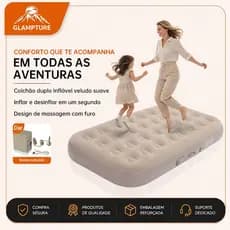 glampture Colchão Inflável Queen Casal Cama De Campanha Bomba Inflável Com Bateria De Lítio Integrada 203*154*44cm