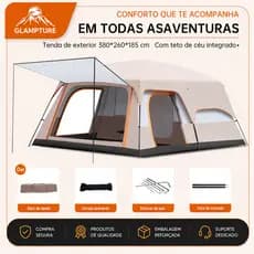 glampture Barraca Camping Acampamento Grande Família Lux barraca impermeável