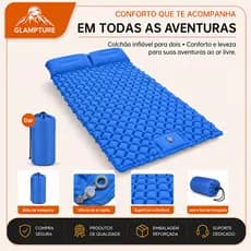 Colchao Inflavel Casal Acampamento Ao Ar Livre Portatil Com Travesseiro Integrado Confortavel