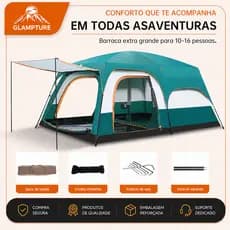 Barraca De Acampamento Familiar Tenda Camping Portátil Impermeavel Com Varanda Para 3 A 6 Pessoas
