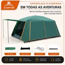 Tenda De Camping Familiar Barraca Acampamento Impermeavel Portátil Para Viagem E Lazer 330x210cm