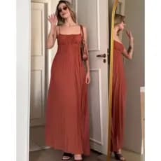Vestido feminino casual de verão, conjunto de praia simples em estilo boêmio e de cor lisa, vestido de férias minimalist