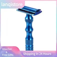 Lanqistore Navalha masculina manual ajustável barbear depilação rosto estilo antigo dupla face