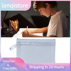 Lanqistore RASTKY Bolsa organizadora portátil com zíper, alongada e ampliada, camada dupla, durável, para papelaria (pó