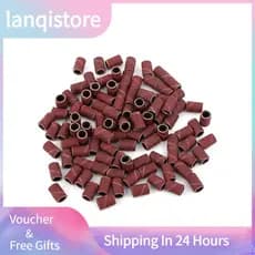 Lanqistore Ferramenta de broca de unhas 100 peças de pontas de arte profissional faixas de lixa acessório de manicure 3