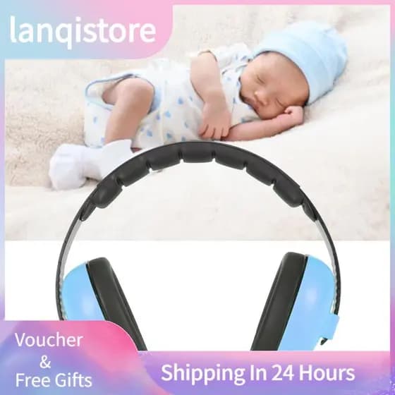 Lanqistore Pomya Protetores de orelha infantis confortáveis, caixa ABS, portátil, dobrável, redução de ruído,
