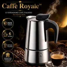 Cafeteira Italiana Inox 6 Xícaras Cafeteira Moka Premium Para Fogão Gás e Indução