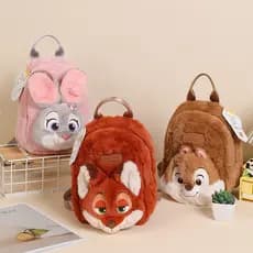 Mochila de Pelúcia Licenciada Oficialmente pela Disney com Personagens Mickey, Judy Fox e Nick Fox de Zootopia