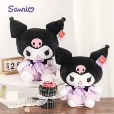 Brinquedo de pelúcia Sanrio, boneca Kuromi, almofada de companhia, presente de casamento ou aniversário.