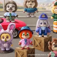 Disney Zootopia 3ª Geração: Figuras de Vinil e Pelúcia de Residentes da Cidade em Caixa Surpresa, Presentes de Aniversár