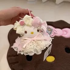 Autêntico pingente de boneca da Hello Kitty rosa da Sanrio, presente para mulheres.