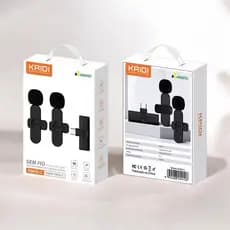 Microfone Lapela Duplo Kaidi Entrada Tipo C e Iphone