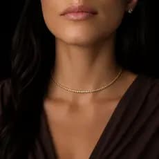Colar Choker Riviera Feminino Cravejado em Zircônias Premium Banhado a Ouro 18K