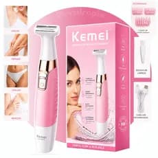 Aparador de Pelos Feminino KM-1900 Recarregável Lavável Resistente à Água Sem Fio Portátil Bivolt