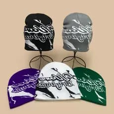 Frete Grátis Gorro Tricotado Tie Dye Letras Original Estilo Y2K Street Americano Unissex