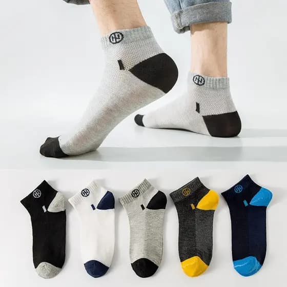 [Conforto e Absorção de Suor] Meias Masculinas Curtas/Meias Invisíveis Confortáveis/Meias Curtas/Meias para Esportes