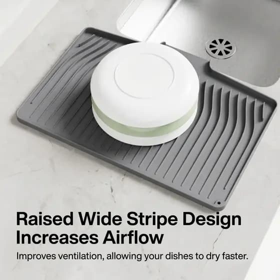 [Material Durável] Tapete de Secagem de Silicone para Louças/Pia/Cozinha/Pratos/Organização