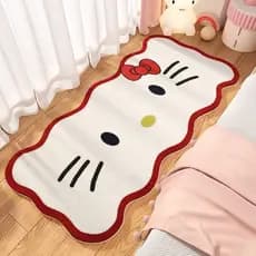 Novo kt gato quarto imitação de caxemira tapete bonito dos desenhos animados tapete do quarto das crianças resistente à
