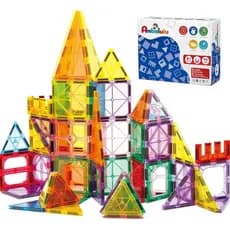 Peças magnéticas, 63 peças de blocos de construção magnéticos para crianças, conjunto de blocos magnéticos, conjunto de