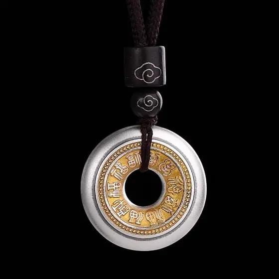 Pingente Fubai senhoras colar pingente estilo chinês 999 estilo nacional pingente de prata esterlina masculino fivela se