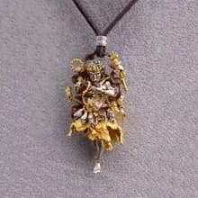 Pingente sorte céu preto estilo tibetano grande pendurado pescoço pingente colar tibetano deus da riqueza corrente étnic