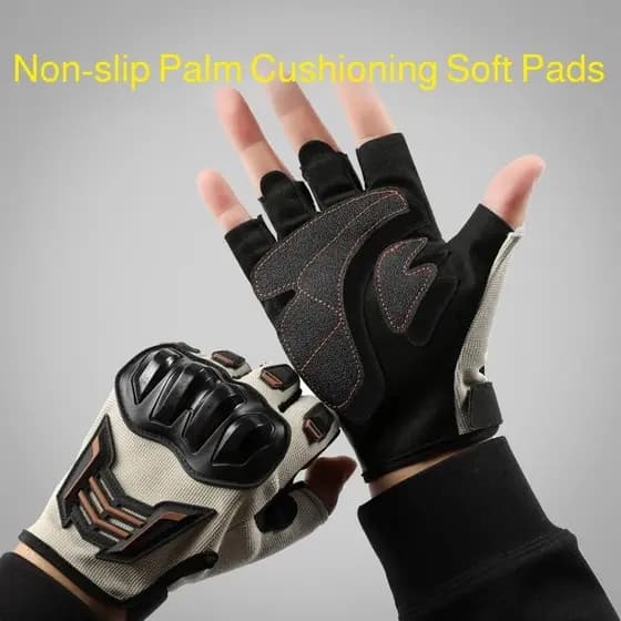 [Durabilidade Superior] [Design Antiderrapante] Luvas Meio Dedo para Bicicleta/Moto/Esportes