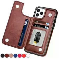 Carteira Com Slot Para Cartão Suporte Flip Capa De Couro iPhone 17 Pro Max 11 12 13 14 15 16 Pro Max 17E 16E Telefone