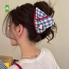 Clipe De Aperto Triangular Com Padrão De Grade , Faixa De Cabelo Simples E Versátil Tubarão