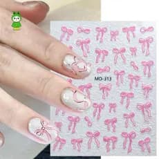 5D Linha Branca Bowknot Autoadesivo Adesivo Para Unhas Fita Francesa Manicure DIY Decalque