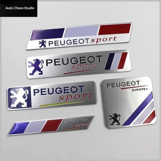 1 Peça Emblema Esportivo 3D de Alumínio para Estilo Automotivo, Adesivo para Carroceria e Porta-malas para Peugeot 206 3