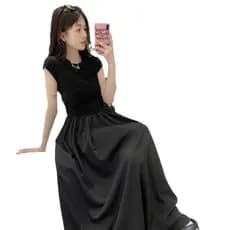 [Estilo Elegante] JC-26SS Vestido/Moda Feminina/Vestido Longo/Casual/Verão/Vestido de Festa