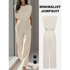 【Estilo Versátil】Macacão moderno com cintura marcada Casual/Confortável/Macacão Elegante