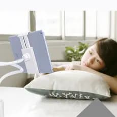 【Base Espiral Ajustável】[Design para Conforto] 360° Rotating Lazy Phone Holder, Suporte para Celular/Cama/Mesa