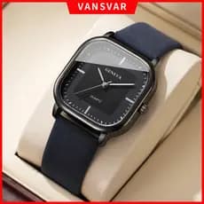 1/2 Moda Casual Masculino Pulseira De Couro Relógios Mostrador Quadrado Relógio De Pulso Minimalista Analógico Quartzo (