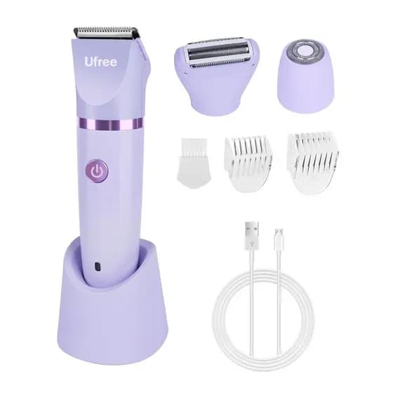Ufree Aparador de Biquíni Elétrico para Mulheres, Aparador de Pelos Íntimos Recarregável, Aparador Elétrico para Pernas