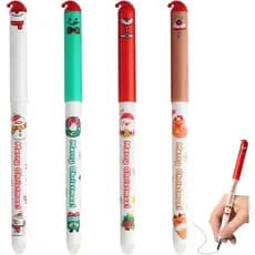 Conjunto de Canetas de Natal 2025 Caneta Esferográfica Apagável Canetas Gel Apagáveis Canetas de Natal Canetas com Tema