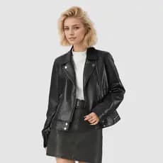 Novo outono inverno jaqueta de couro feminina curta lapela jaqueta motocicleta jaqueta de couro