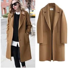 Outono inverno dupla face casaco de lã feminino novo estilo casaco de lã longo solto casaco de lã feminino