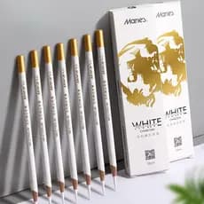 6 Pçs/set Lápis De Carvão Branco Arte Profissional Estudantes Esboço Qualidade Alto Brilho Suprimentos De Para