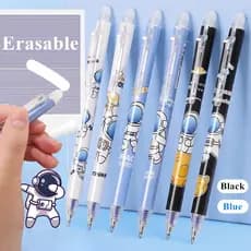 Kawaii Astronauta Imprensa Canetas De Gel Apagáveis Recargas Conjunto Com Borracha 0.5mm Preto Azul Tinta Meninos Estuda