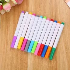 12 Pçs/set Colorido Líquido Giz Caneta Quadro Branco LED Fluorescente Lâmpada Placa Crianças Graffiti Desenho Negro