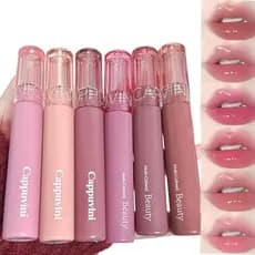 Conjunto De Brilho Labial Hidratante De 6 Cores , Brilhante , Cor Natural , À Prova D'água De Longa Duração Shimmer Jell