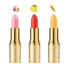 3 Tipos De Sabor De Frutas Duradouro À Prova D'água Temperatura Cor Maquiagem Labial Creme Hidratante Batom Gelatina Ver