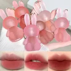 Conjunto De Batom Líquido Fosco De Veludo De 6 Cores , Esmalte Labial De Coelho Fofo 2 Em 1 Chaveiro Brilho Mancha , Cop