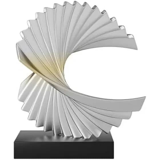 Estátua De Onda Oceânica Dourada , Arte Abstrata Moderna , Resina , Mesa De Escritório & amp ; Acento De Decoração De Pr