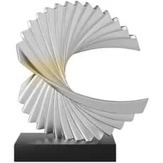 Estátua De Onda Oceânica Dourada , Arte Abstrata Moderna , Resina , Mesa De Escritório & amp ; Acento De Decoração De Pr