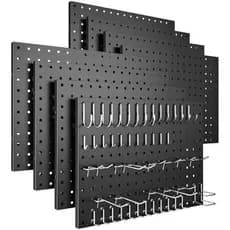Placa De Peg Spampur , 8 Painéis De Pegboard De Metal Com 50 Ganchos , Organizador De Parede De Pegboards Pretos , Resis