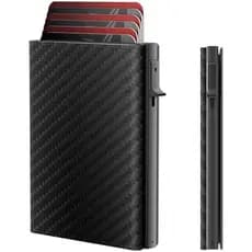 Porta-Cartões Carteira Masculina-Inteligente Para Homens , Capa De Cartão Pop-Up , Couro De Grão Superior , Bloqueio De