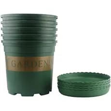 Ogrmar 5 Pcs Galão Durável Vaso De Berçário/Vasos De Plantador De Jardim/Recipiente De Plantas Com Palete De (3 Galões)