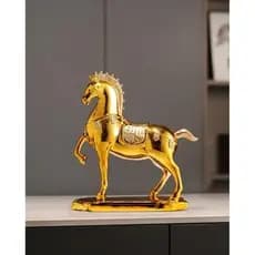 Decoração De Estátua De Cavalo ELEGANTZ-Escultura Moderna De Estatueta De Resina Para Prateleira , Mesa Ou-Detalhes De C